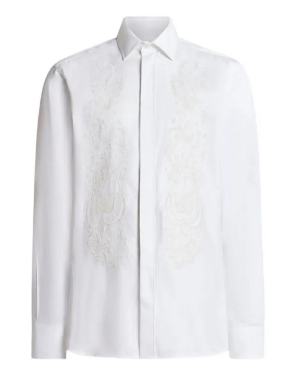 Etro White Long-Sleeve Dress Shirt